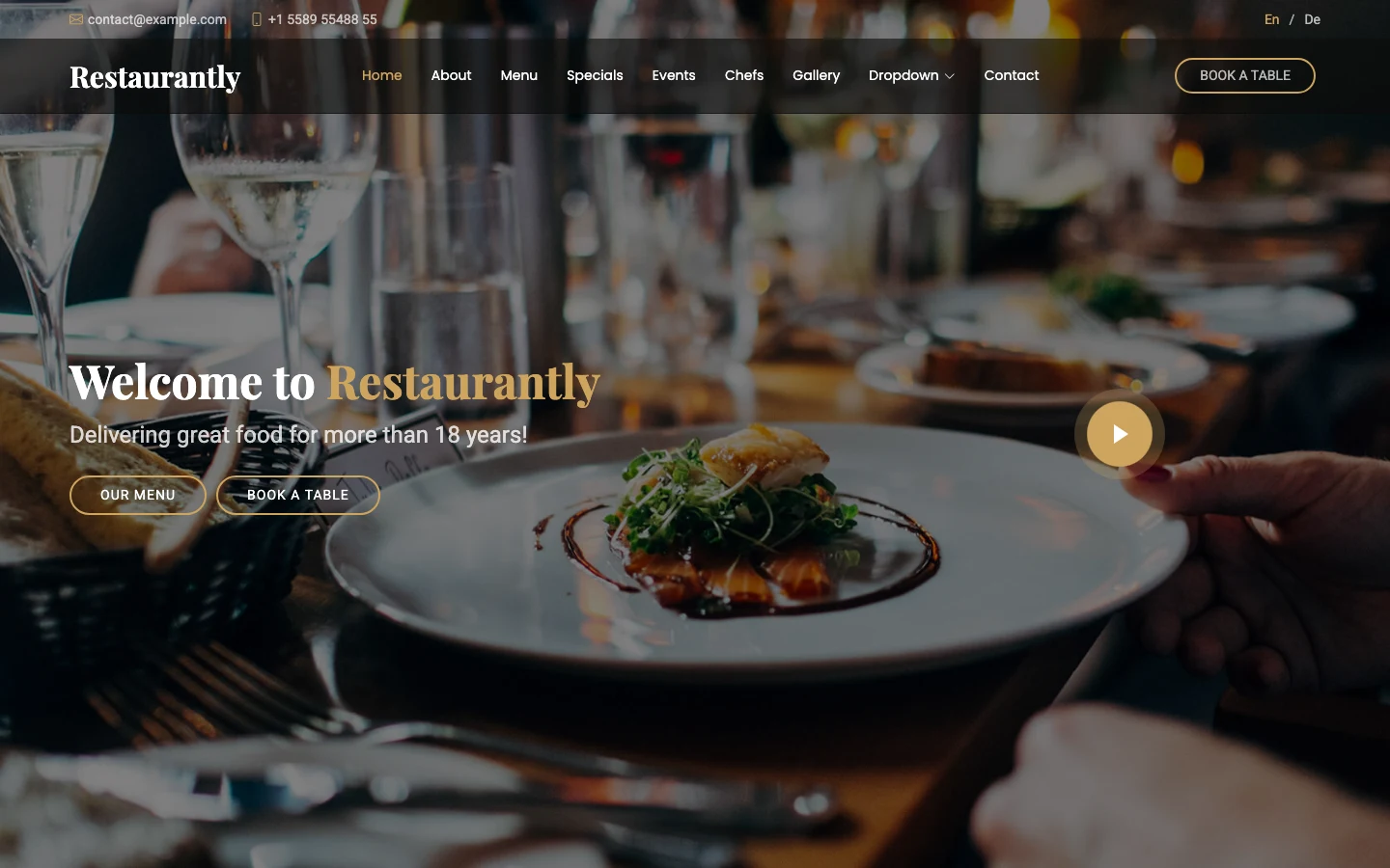 Restaurantly 1.0.0 template cover